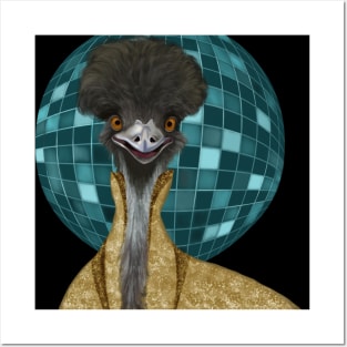 Funny Ready to Party Disco Emu Posters and Art